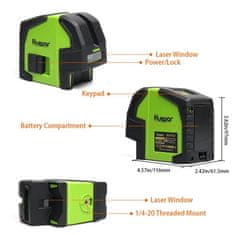 Huepar Točkasta zelena laserska libela PRO + magnetni držač