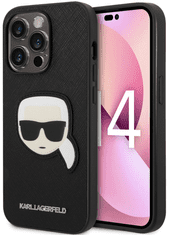 Karl Lagerfeld maskica za iPhone 14 Pro, Saffiano crna (KLHCP14LSAPKHK)