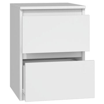 Topeshop Noćni ormarić Topeshop M2, 2 ladice, bijeli mat