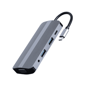 CABLEXPERT Adapter USB-C 8-u-1 2xUSB, HDMI, VGA, PD, audio, čitač kartica