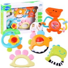 HOLA Set od 5 komada zvečki Dinosauri grickalice ZA3093