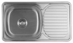 AQUALINE Ugradbeni nehrđajući umivaonik s ocjeđivačem 76x18x42cm