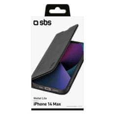 SBS Wallet Lite maskica za iPhone 14 Plus, preklopna, crna