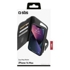 SBS Duo Mag Wallet maskica za iPhone 14 Plus, preklopna, crna