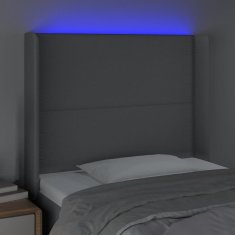 Vidaxl LED uzglavlje svjetlosivo 103 x 16 x 118/128 cm od tkanine
