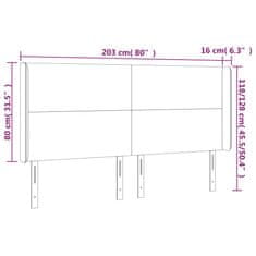 Vidaxl LED uzglavlje krem 203 x 16 x 118/128 cm od tkanine