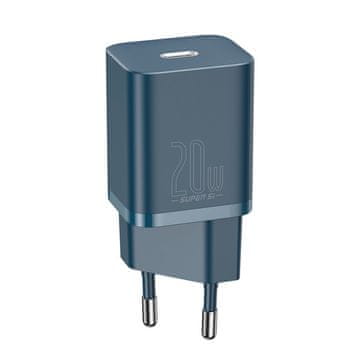 BASEUS BRZI USB-C 20W PD ZIDNI PUNJAČ ZA IPHONE PLAVI