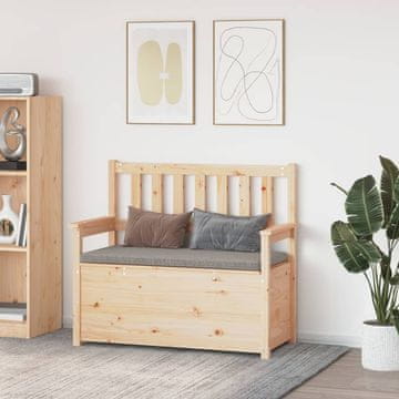 Vidaxl Klupa, 112,5 x 51,5 x 96,5 cm, Masivno borovo drvo