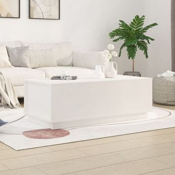Vidaxl Klub stolić bijeli 100x50x35 cm masivni borov drvo