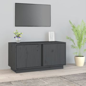 Vidaxl TV stalak sivi 80x35x40,5 cm masivni borov drvo
