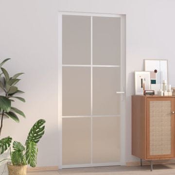 Vidaxl Unutarnja vrata 93x201,5 cm Bijelo matirano staklo i aluminij