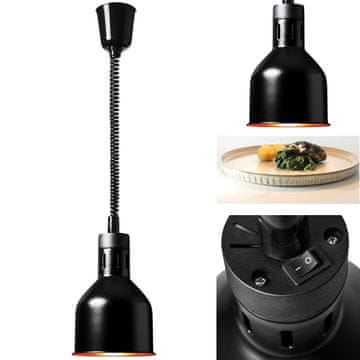 Royal Catering IR infracrvena lampa za zagrijavanje hrane, viseća, crna, promjer 17 cm, 250 W
