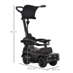 Homestar Dječji automobil na guranje s ručkom G350 855x405x95 cm Crni