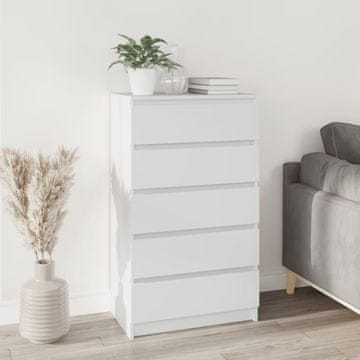 Vidaxl Komoda s ladicama, bijela, 60x36x103 cm, materijal na bazi drva