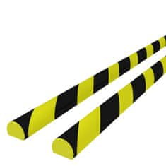 Vidaxl Kutni štitnici 2 kom žuto-crni 4 x 3 x 100 cm PU