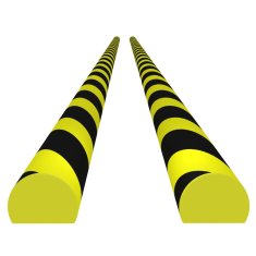 Vidaxl Kutni štitnici 2 kom žuto-crni 4 x 3 x 100 cm PU