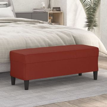Vidaxl Vinocrvena klupa 100x35x41 cm presvučena umjetnom kožom