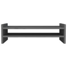 Vidaxl Stalak za monitor sivi 50 x 27 x 15 cm od masivne borovine