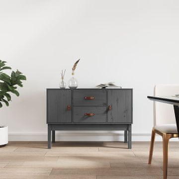 Vidaxl Ormarić sivi 110x40x78 cm masivni borov drvo