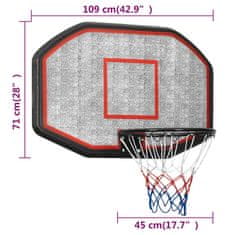 Vidaxl Košarkaška ploča crna 109 x 71 x 3 cm od polietilena