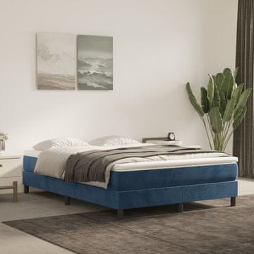 Vidaxl Madrac s džepićastim oprugama tamnoplavi 140x200x20 cm baršun
