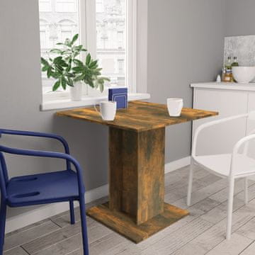 Vidaxl Blagovaonski stol od dimljenog hrasta 80x80x75 cm