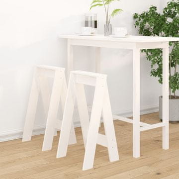 Vidaxl Taburei, set od 2, bijeli, 40x40x75 cm, masivni borov drvo