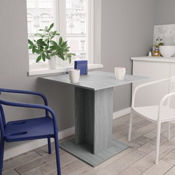 Vidaxl Blagovaonski stol, sivi hrast sonoma, 80x80x75 cm