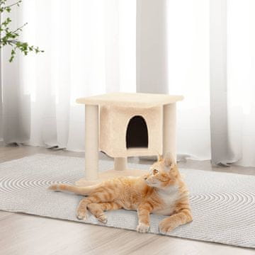 Vidaxl Grebalica za mačke sa sisal stupićima, krem, 37 cm