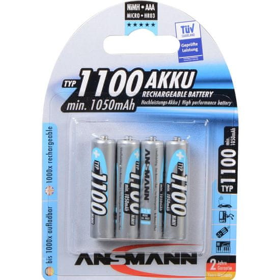 Ansmann 4x AAA Ni-MH baterije 1100 mAh