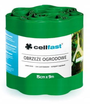 Cellfast Zeleni plastični vrtni rub 15 cm x 9 m