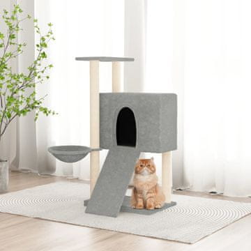 Vidaxl Grebalica za mačke sa sisal stupićima svijetlosiva 96 cm