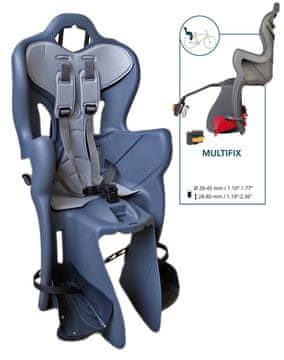 Bellelli Dječja sjedalica za bicikl Bellelli Little Duck Standard LUX siva