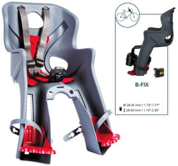 Bellelli Dječja sjedalica za bicikl Bellelli Rabit s B-FIX pričvršćivanjem srebrna