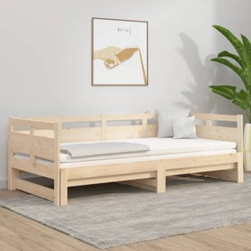 Vidaxl Produžni krevet, masivni borov drvo, 2x (90x190) cm