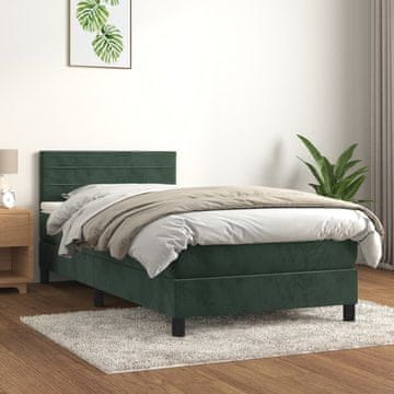 Vidaxl Krevet s boxspring podlogom i madracem, zeleni baršun, 80x200 cm