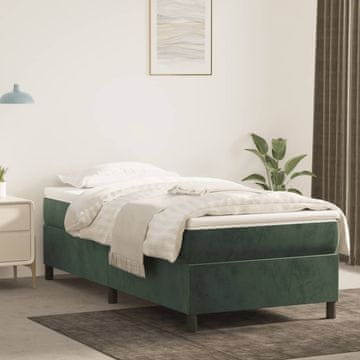 Vidaxl Krevet s boxspring podlogom i madracem, zeleni baršun, 80x200 cm