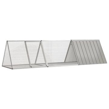 Vidaxl Kavez za zečeve sivi 302,5 x 80,5 x 71 cm pocinčani čelik