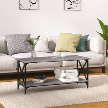Vidaxl Klub stolić, sivi hrast sonoma, 100x45x45 cm