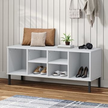 Vidaxl OSLO Ormarić za cipele s metalnim nogama bijeli 106x35x45 cm