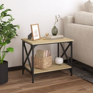 Vidaxl Pomoćni stolić Sonoma hrast 55x38x45 cm Materijal na bazi drveta