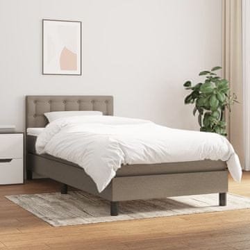 Vidaxl Krevet s oprugom i madracem, taupe tkanina, 80x200 cm