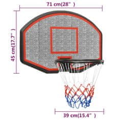 Vidaxl Košarkaška ploča crna 71 x45 x 2 cm od polietilena