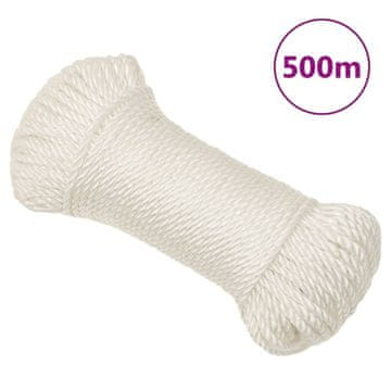 Vidaxl Radno uže, bijelo, 6 mm, 500 m, polipropilen