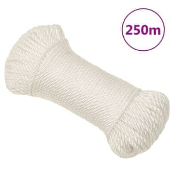 Vidaxl Radno uže bijeli 3 mm 250 m od polipropilena