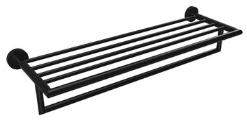 SAPHO Crna Mat Polica za Ručnike s Držačem Sapho X-ROUND 500mm