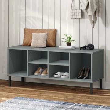 Vidaxl OSLO Ormarić za cipele s metalnim nogama sivi 106x35x45 cm