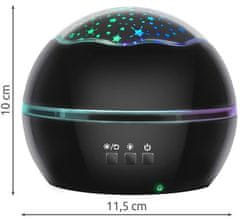 Izoxis Projektor noćnog neba Deluxe crni Malatec 16857