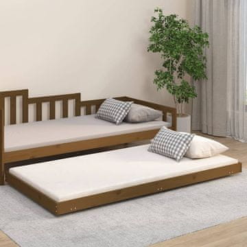Vidaxl Okvir za krevet boje meda 100 x 200 cm masivni borov drvo