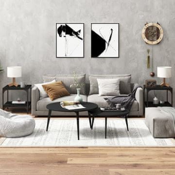 Vidaxl Klub stolići, set od 2, crni, 40x40x40 cm, materijal na bazi drva